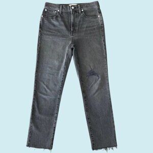 Madewell Women's Size 29 Black Perfect Vintage Jean in Cosner Wash Knee-Rip